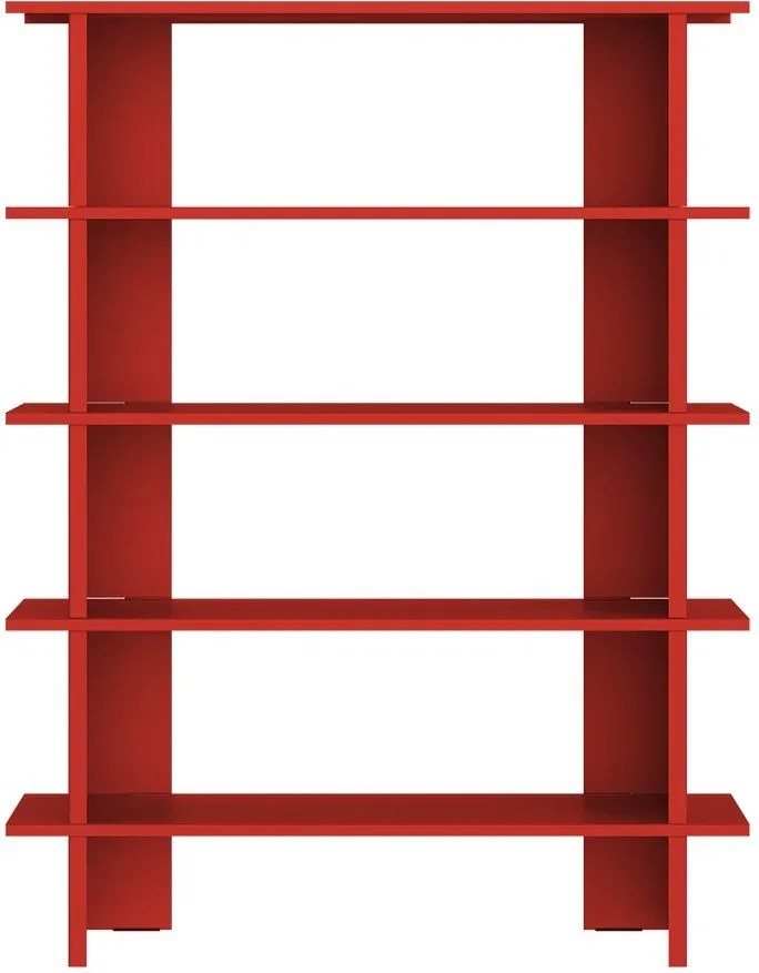Червена метална библиотека 120x156x37 cm Hes – noo.ma