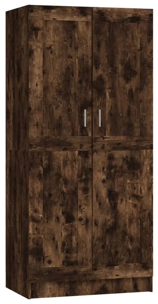 826638 vidaXL Гардероб, опушен дъб, 82,5x51,5x180 см, инженерно дърво