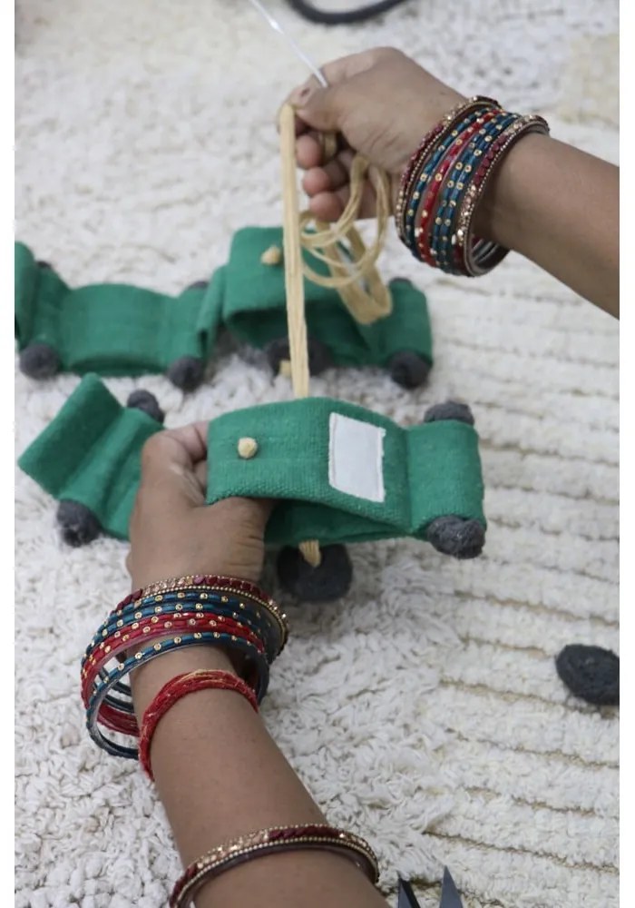 Бежово памучно детско килимче за игра 120x170 cm Farm Fields – Lorena Canals