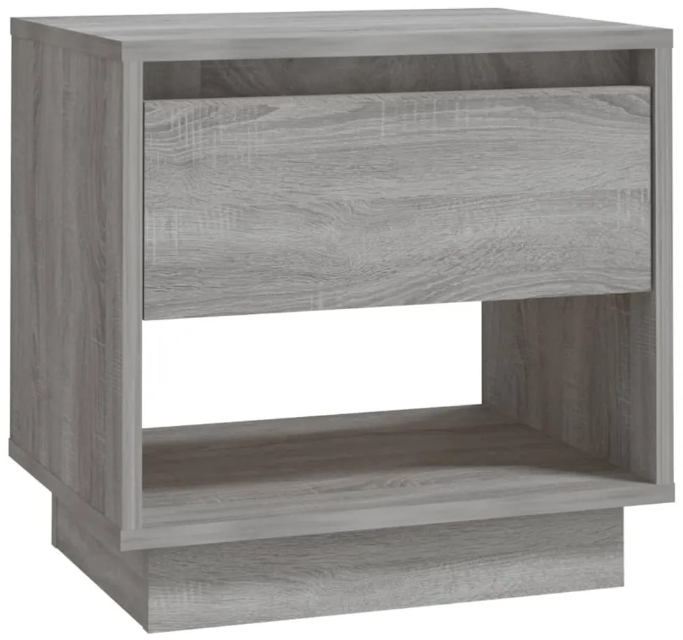 812983 vidaXL Нощно шкафче, сив сонома, 45x34x44 см, инженерно дърво