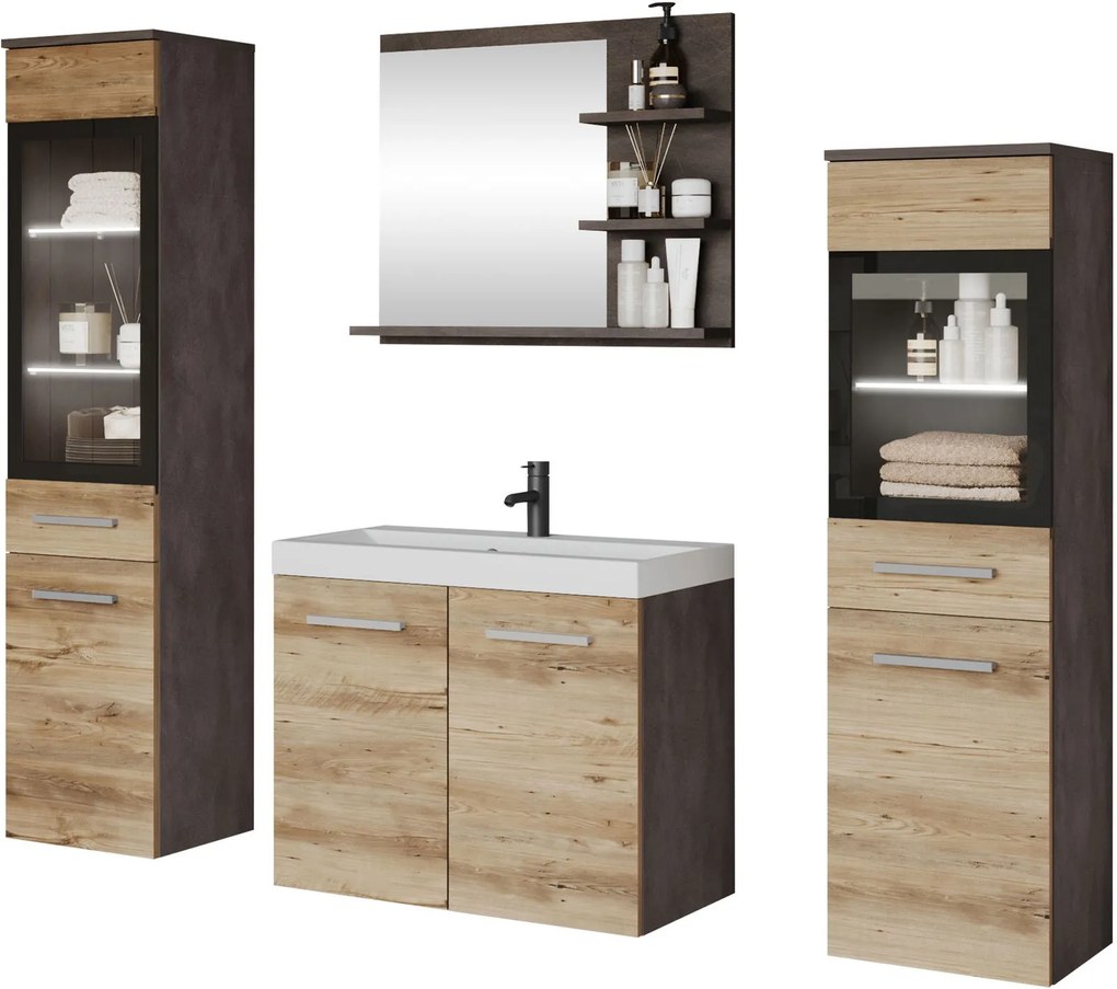 Комплект за баня Madrit I-Антрацит - Сонома