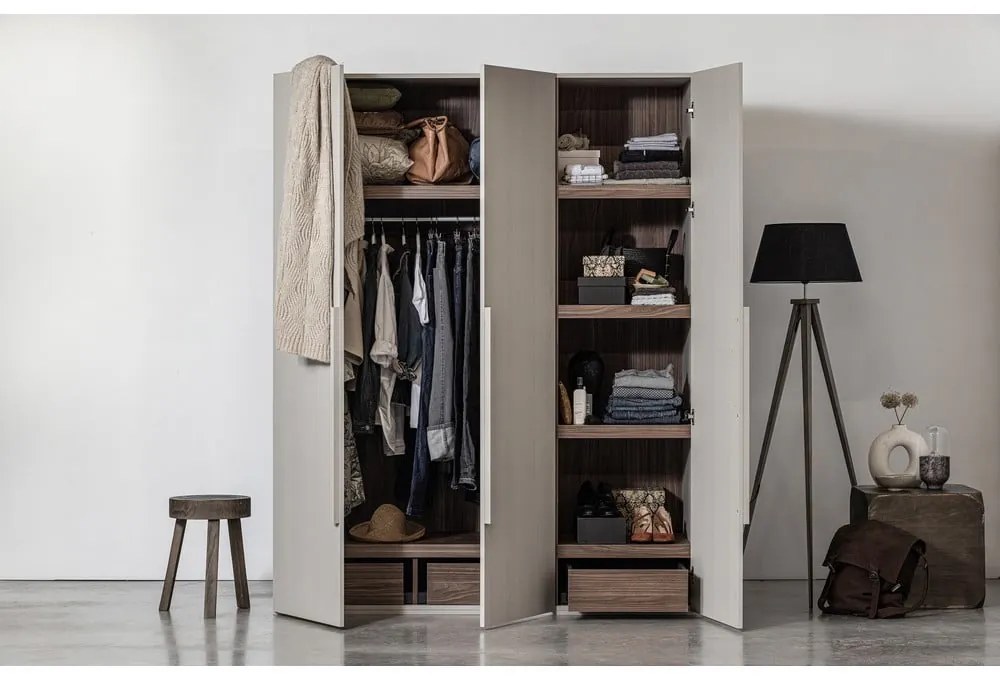 Сив модулен гардероб 165x210 cm Rens - WOOOD