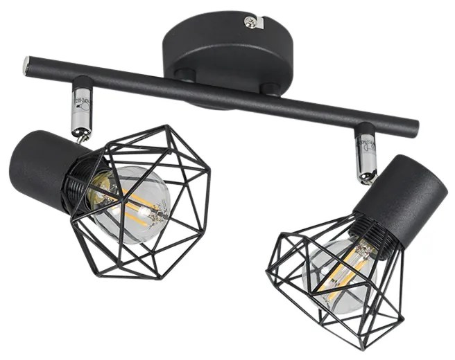 Арт Деко регулируем прожектор черен 2-светлина - Mosh 2