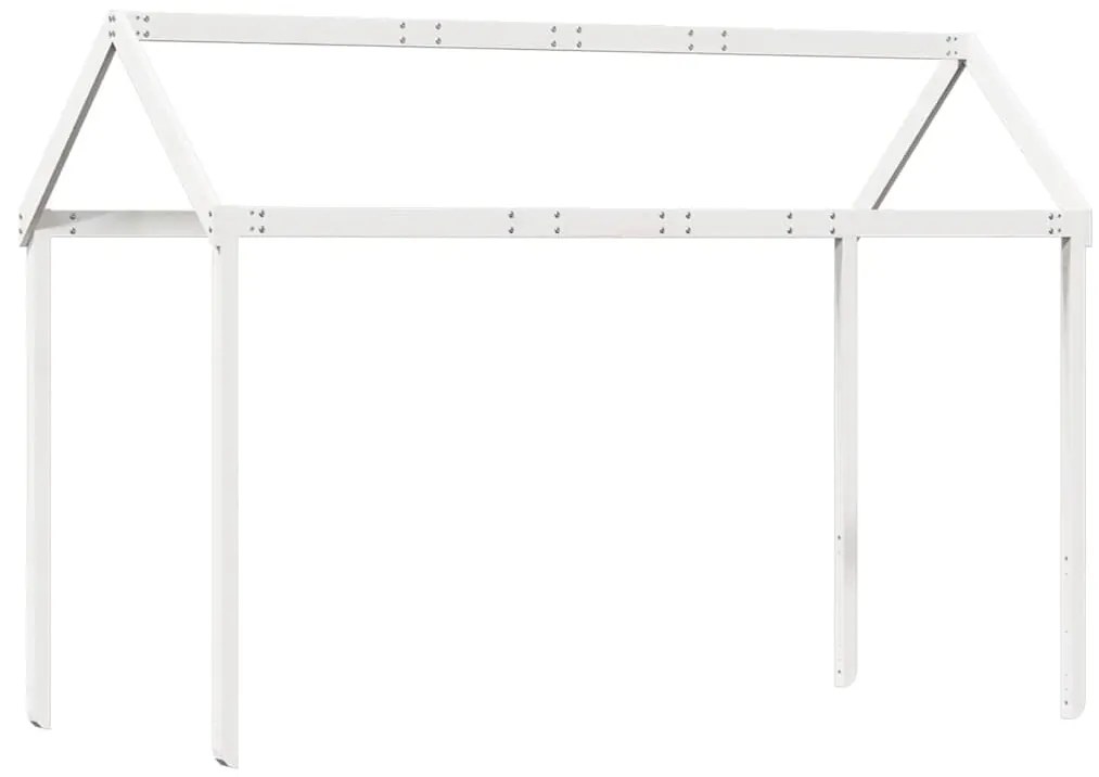 846965 vidaXL Покрив за детско легло, бял, 207x95,5x159 см, бор масив