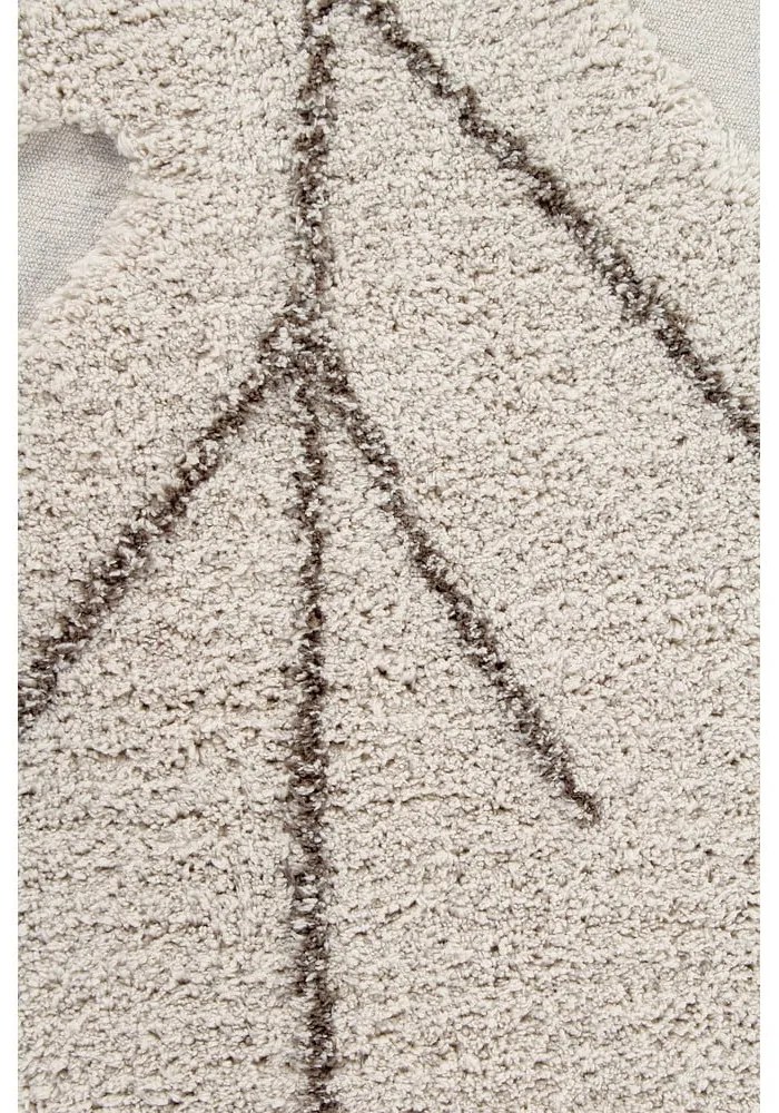 Бежов ръчно изработен памучен детски килим подходящ за пране 120x180 cm Monstera Natural – Lorena Canals