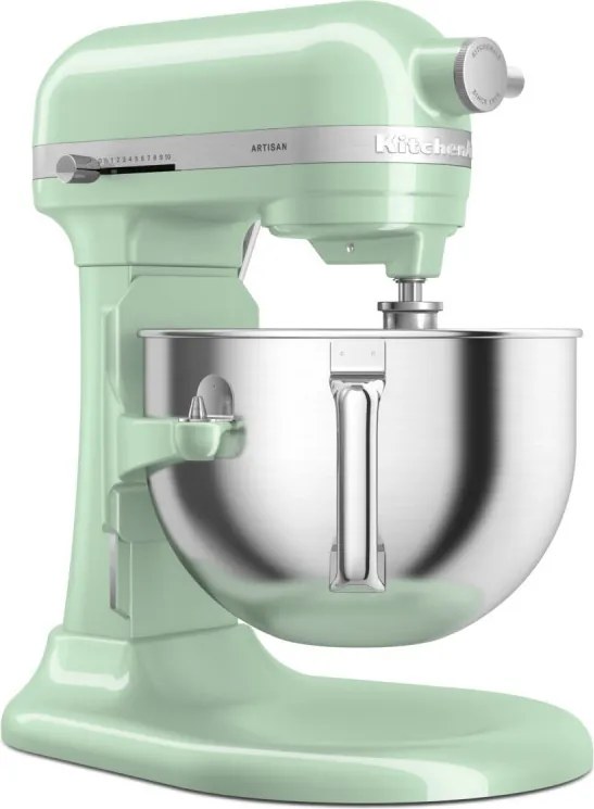 Планетарен миксер KitchenAid Artisan 5KSM60SPXEPT Pistachio, 375 W, 5.6 л, 11 скорости, 67 точки на допир, Повдигане на купата, Специална скорост Fold, Светлозелен