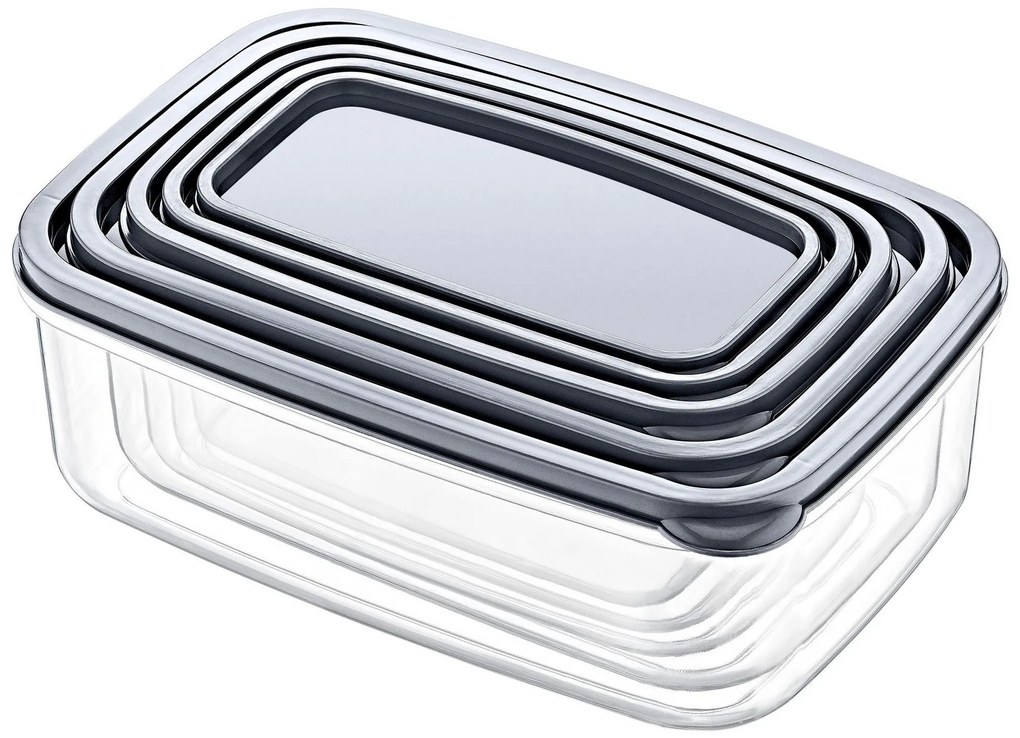 Комплект кутии за съхранение (5 броя), цвят Прозрачен