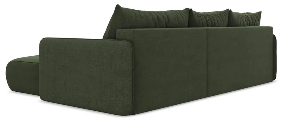 Зелен разтегателен ъглов диван с място за съхранение (десен ъгъл) Nanea – Makamii