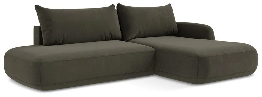 Кафяв сгъваем ъглов диван (десен ъгъл) Hale – Makamii