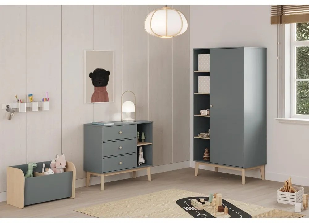 Детски скрин сиво-зелен 90x81x40 cm Esteban – Marckeric