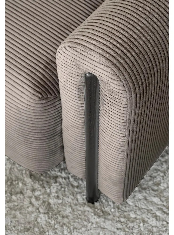 Светлокафяв разтегателен диван с място за съхранение от рипсено кадифе 244 cm Arcadova – ELTAP