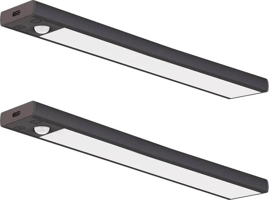 КОМПЛЕКТ 2 бр. акумулаторно LED осветление за мебели със сензор VIRO LED, 1,2 W, 800 mAh, 30 см, CCT, черно