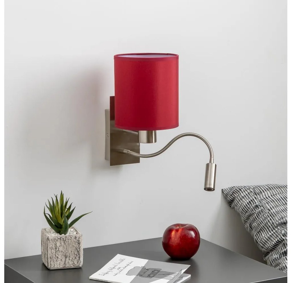 Brilagi-LED Аплик NUBILA 1xE27/25W/230V+LED/3W хром/Помпейски червен