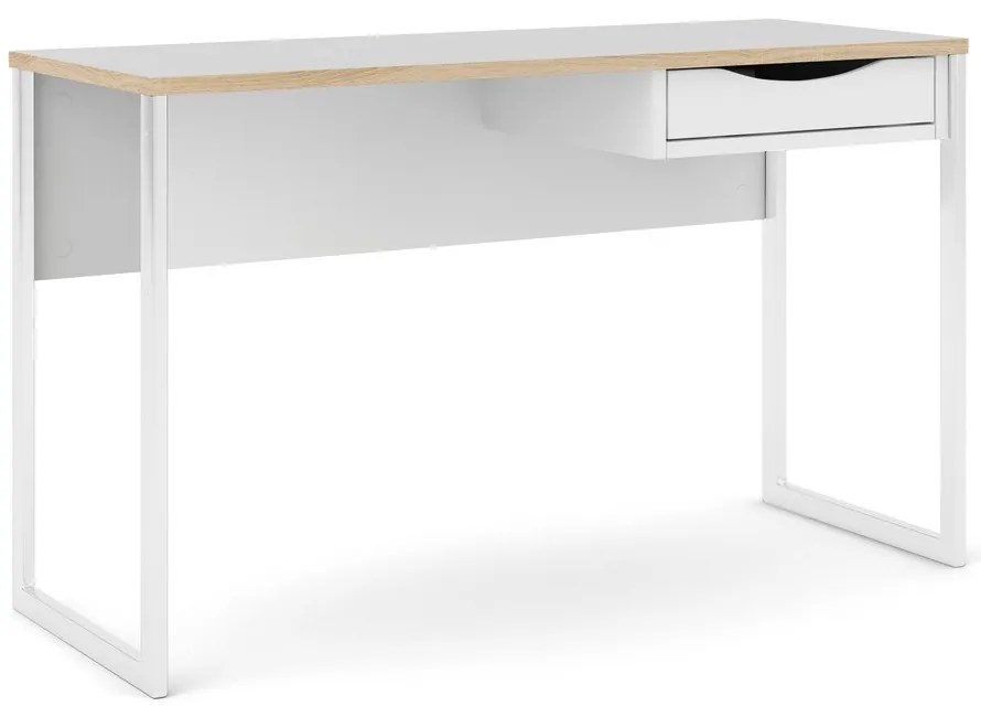 Бяла работна маса , 130 x 48 cm Function Plus - Tvilum