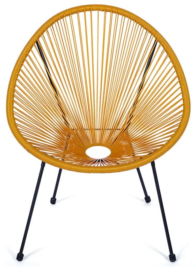 Жълт градински стол метален/пластмасов Avocado Comfort – Bonami Selection