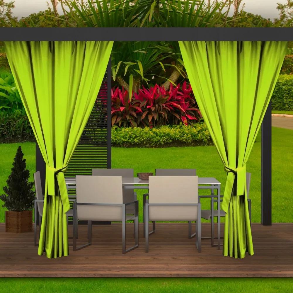 Красиви летни завеси за градински павилион в лимонено зелено 155x220 cm