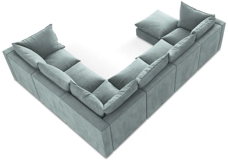 Син ъглов диван (десен ъгъл/U форма) Manao – Makamii