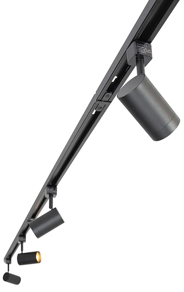 Модерна 1-фазна релсова система с 14 прожектори черна - Jeana