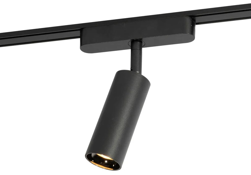 Модерен черен прожектор за 1-фазова релсова система 4.5W 3000K - Магнитен Самсон