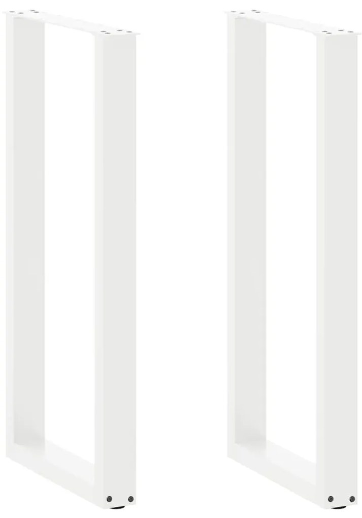 4013229 vidaXL Крака за бар маса, U-образни, 2 бр., бели, 40 x (100-101) см, стомана
