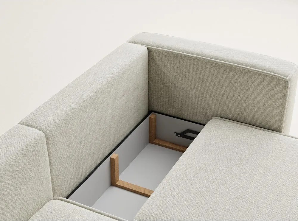 Кремав шенилов сгъваем/с място за съхранение ъглов диван (ляв ъгъл) Velto – Maison de Rêve