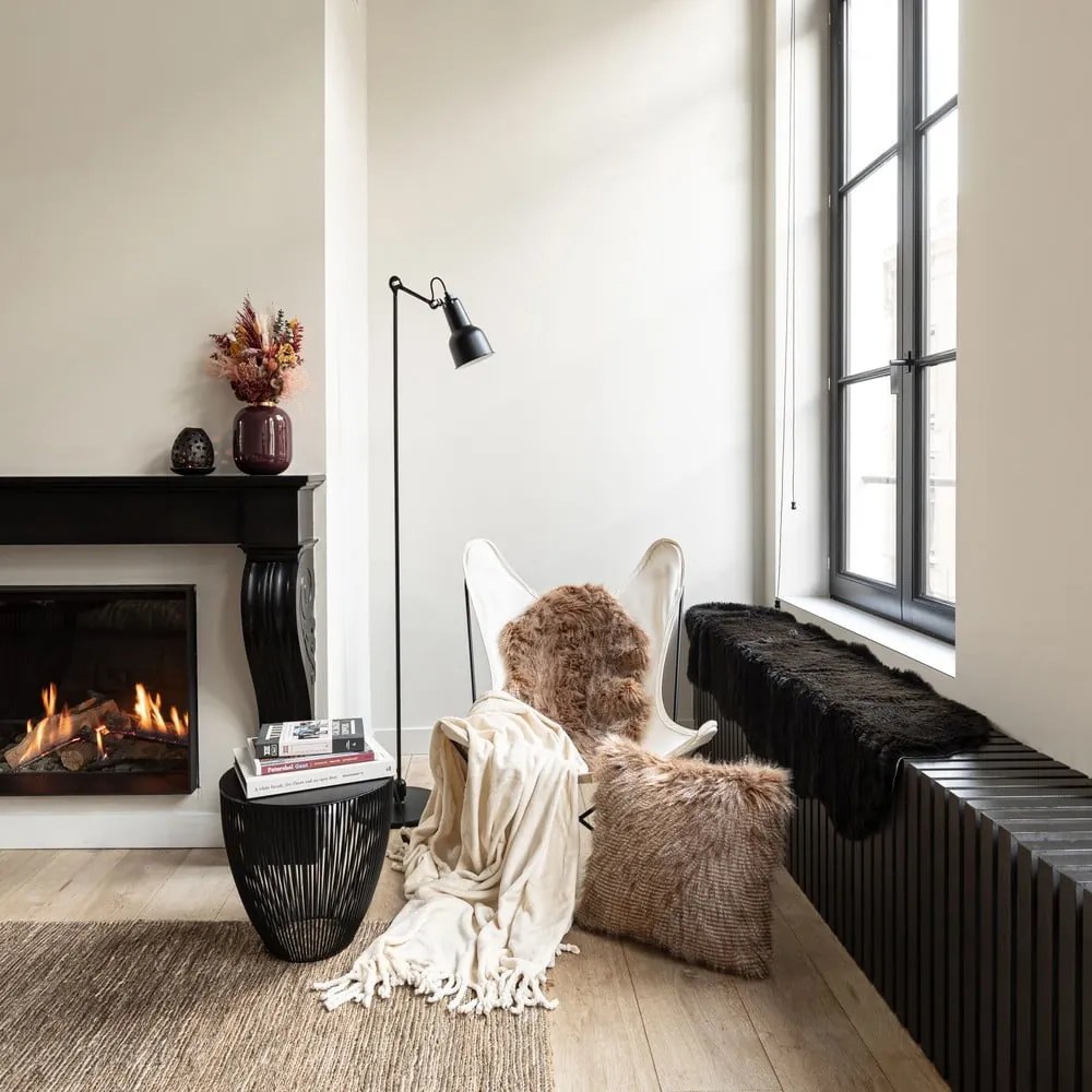 Черна изкуствена кожа Агнешка кожа, 60 x 180 cm - Tiseco Home Studio