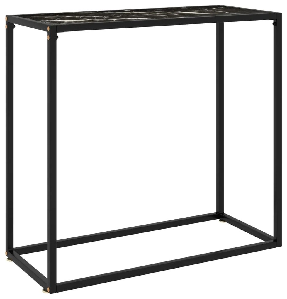 322810 vidaXL Конзолна маса, черна, 80x35x75 cм, закалено стъкло