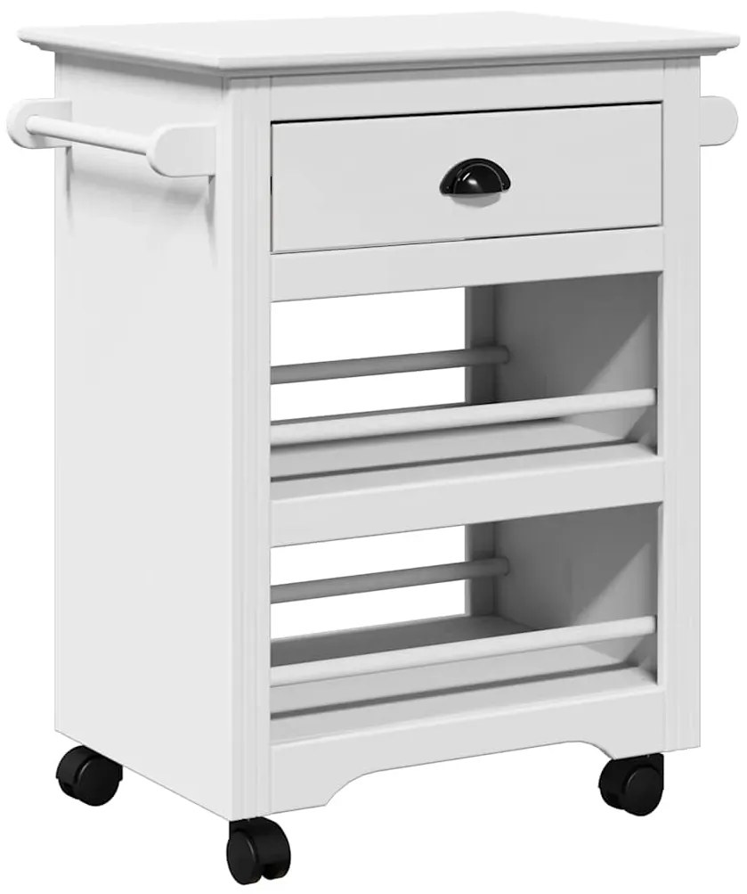 4016878 vidaXL Кухненска количка "BODO" Бяла 67,5x45x80 cm