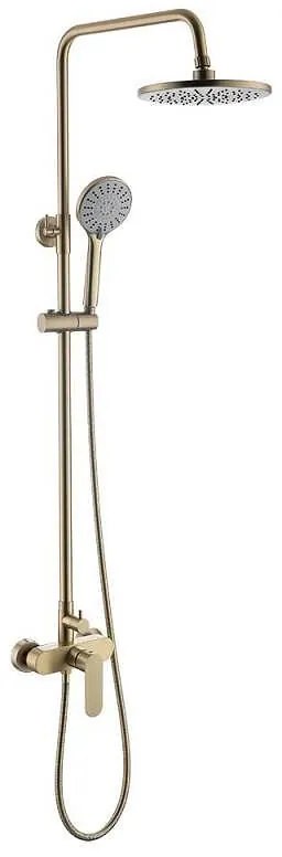 Душ система със смесител, пита, слушалка и шлаух Тренто ICF 6237 BRUSH GOLD, Inter Ceramic