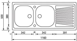 мивка Sanitec Mondial 2VR
