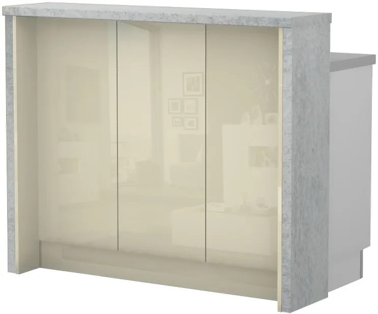 Островна кухненска пейка Raval-Length: 135 cm.-White glossy-Carini Wallnut