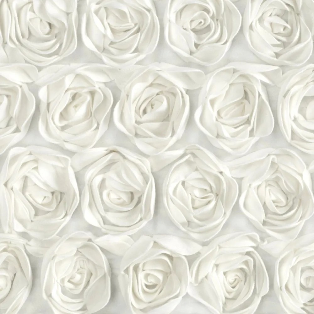 Кремава кадифена завеса с 3D рози - панделка Ширина: 140 см | Дължина: 270 см