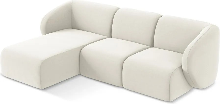 Бежов кадифен ъглов диван (ляв ъгъл) Lani – Makamii