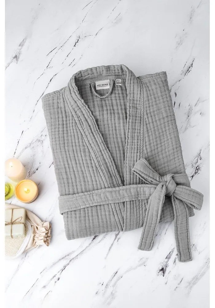 Сива муселинова хавлия размер S/M Kimono – Foutastic