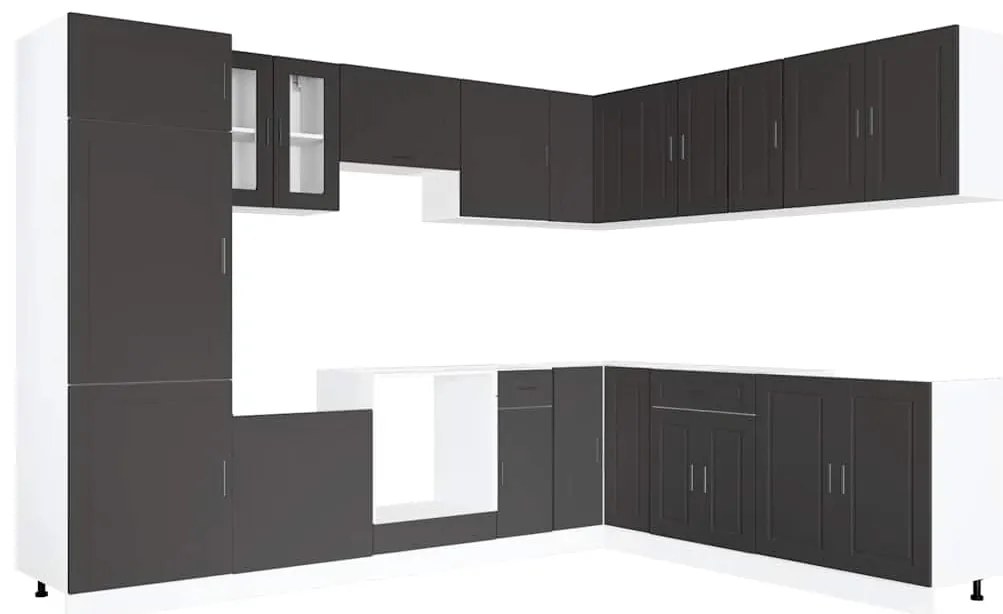 3314992 vidaXL Комплект кухненски шкафове от 14 части Porto, инженерно дърво