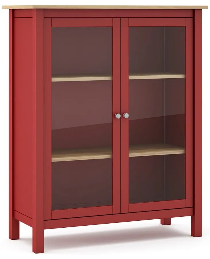 Червен/естествен шкаф от борова дървесина 90x110 cm Misti - Marckeric