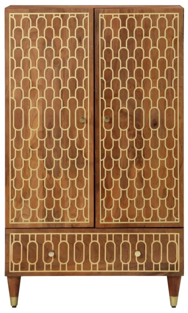 358314 vidaXL Висок шкаф, 60x33x100 см, мангово дърво масив