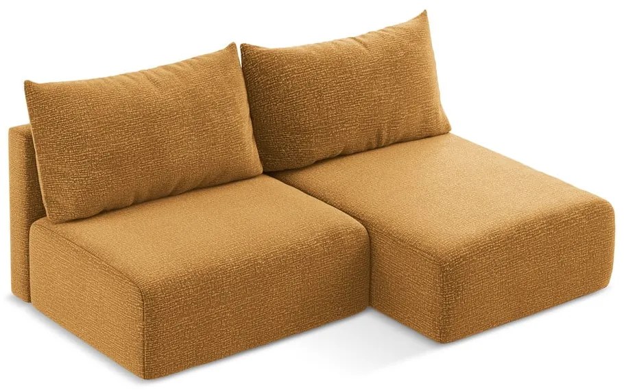 Оранжев разтегателен ъглов диван с място за съхранение (десен ъгъл) Kalena – Makamii