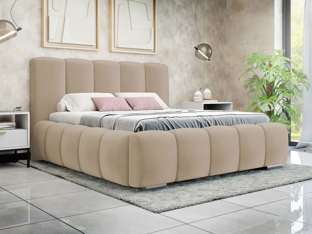 Επενδυμένο κρεβάτι Wizko-Mpez-180 x 200