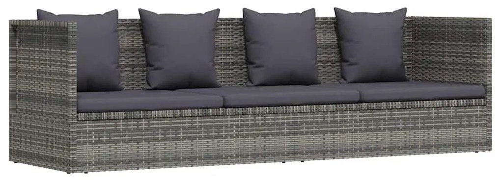 43959 vidaXL Градинско легло, сиво, 200x60 см, полиратан