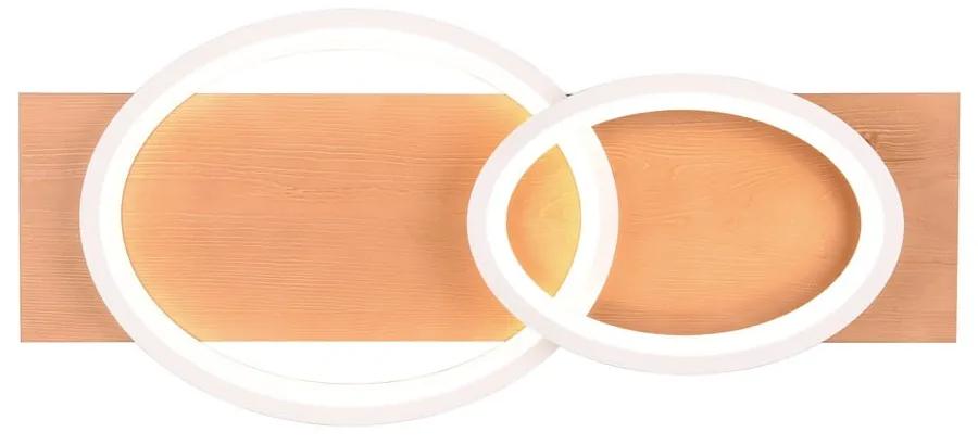 Бяло-кафяво LED осветително тяло за таван с възможност за димиране 33x75 cm Barca - Trio