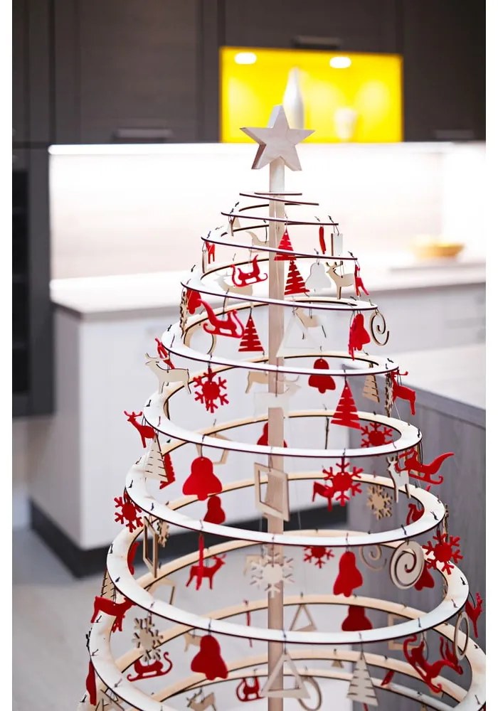 Дървена звезда за декоративна коледна елха Голяма - Spira