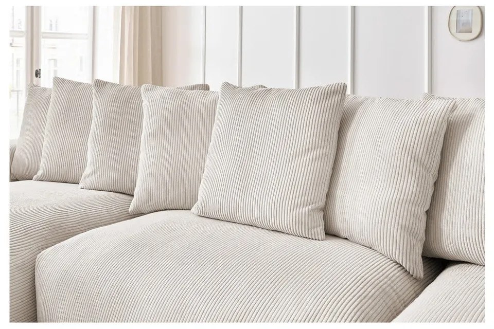 Кремав ъглов диван от рипсено кадифе Voltaire – Bobochic Paris