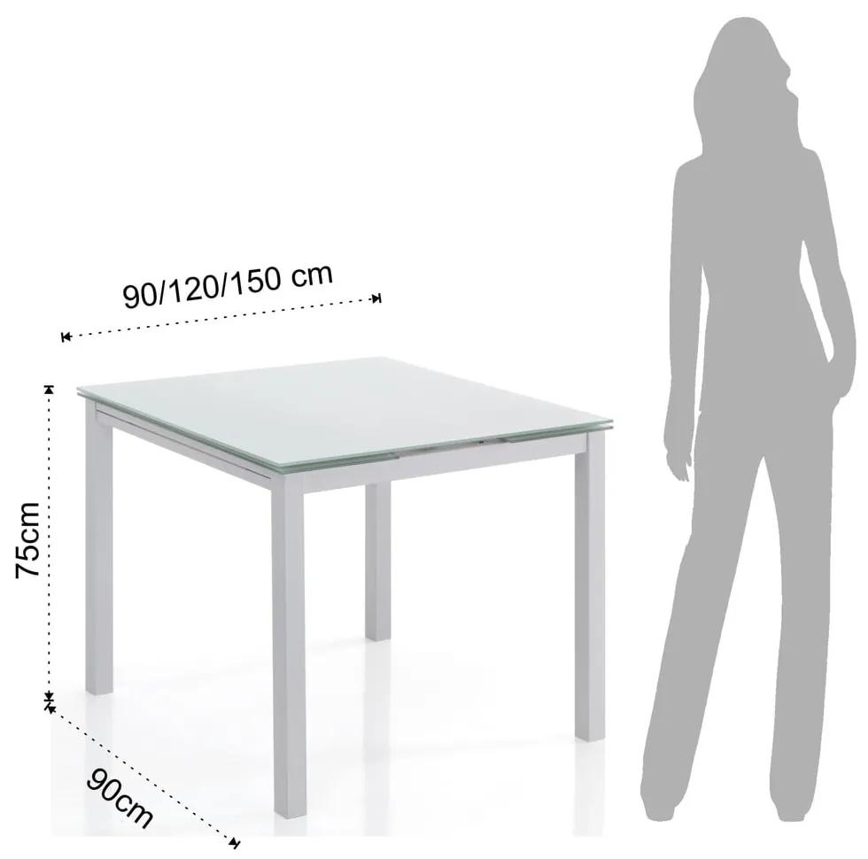 Сгъваема маса за хранене със стъклен плот 90x90 cm New Daily - Tomasucci