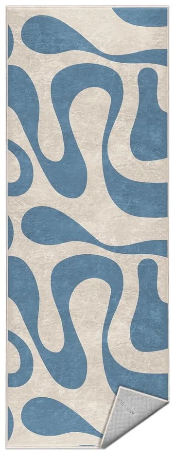 Синя пътека подходяща за пране 60x230 cm Blue Latte – Mila Home