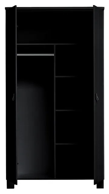 Гардероб от черен бор 111x202 cm Ties - WOOOD