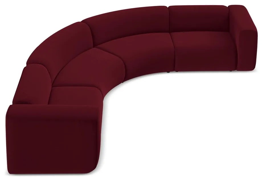 Бордо кадифен ъглов диван Ekahi – Makamii