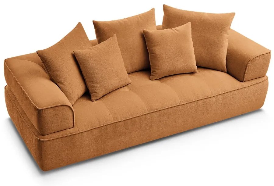 Шенилов диван в цвят горчица 237 cm Whesley – Bobochic Paris