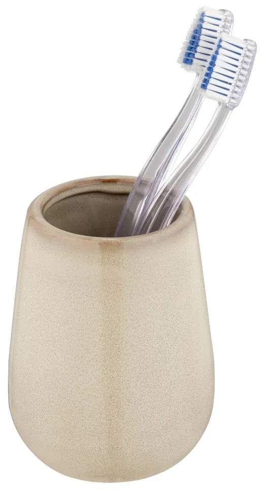 Бежова керамична чаша за четки за зъби Sirmione – Wenko
