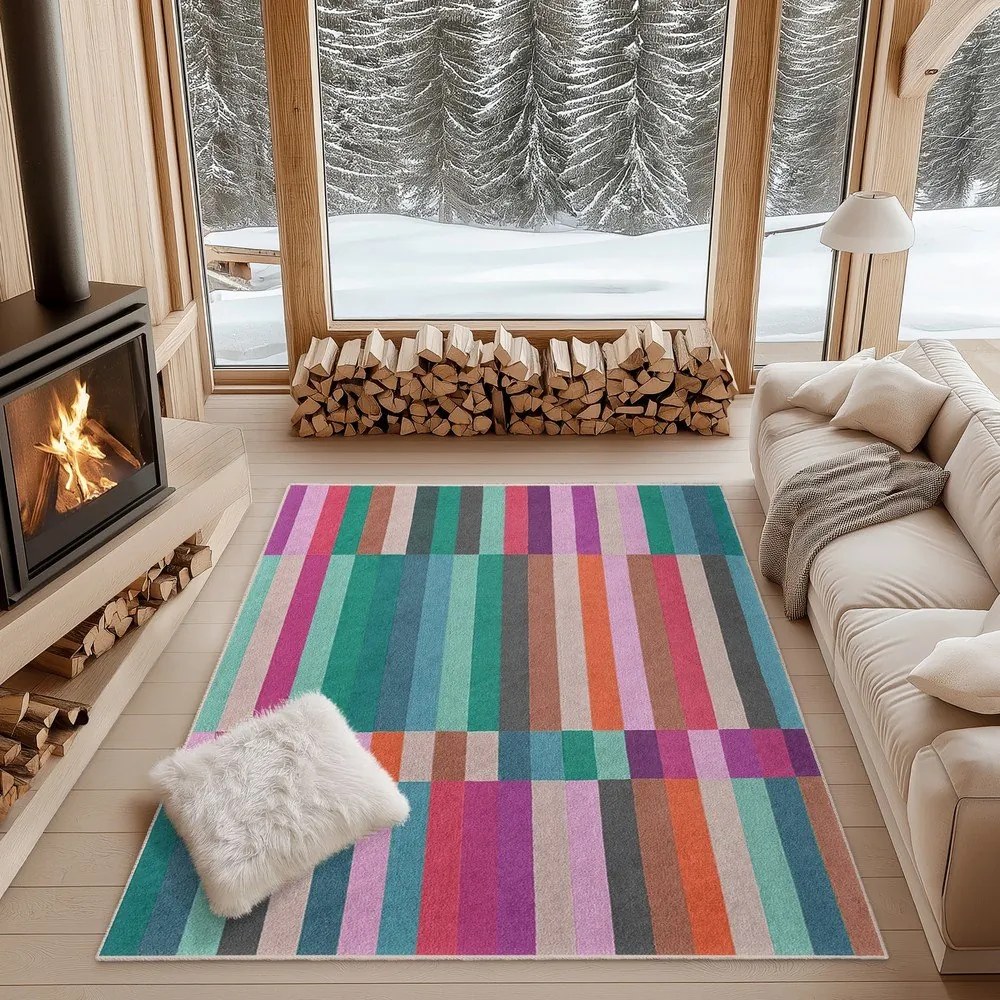 Тюркоазена пътека подходяща за пране 80x200 cm Acid Rain – Mila Home